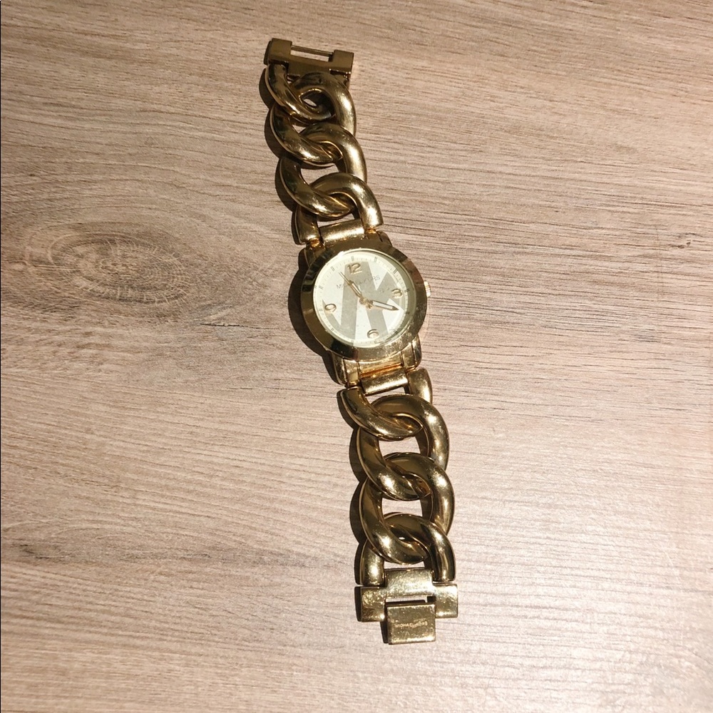 Michael Kors Watch Gold Stainless Steel Link Design